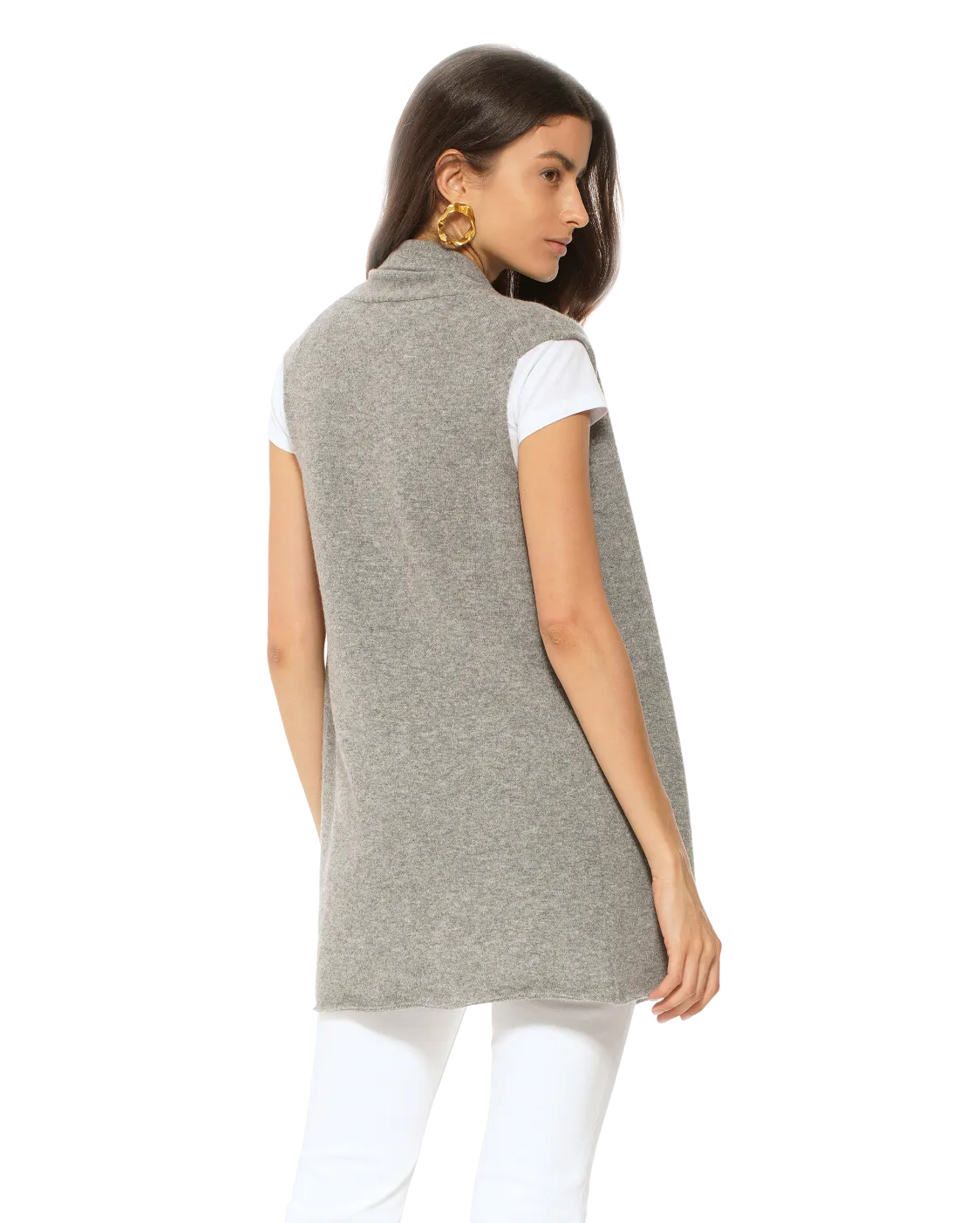 Women's Pure Cashmere Sleeveless Cardigan Medium Grey