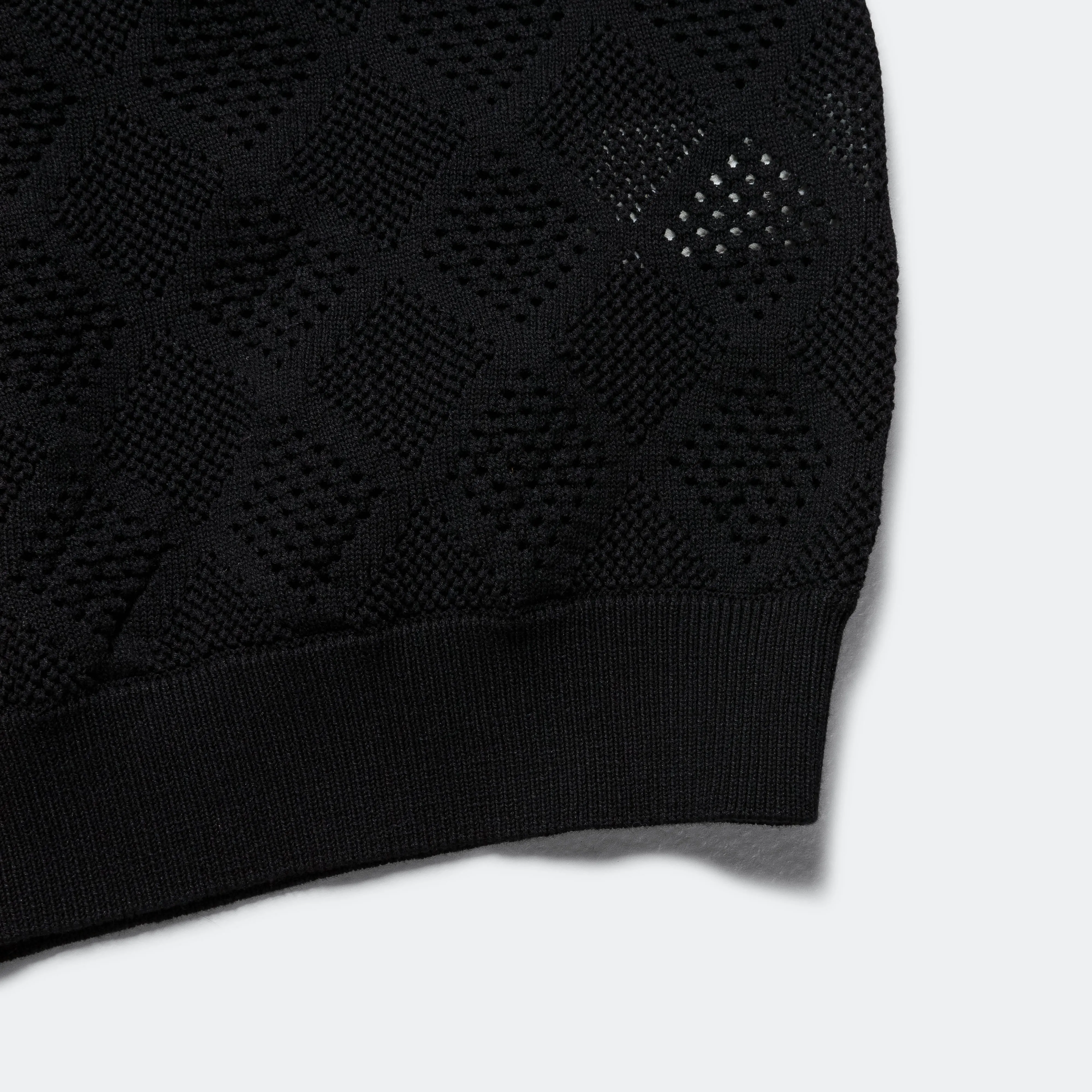 Zip Knit Polo Mesh - Black