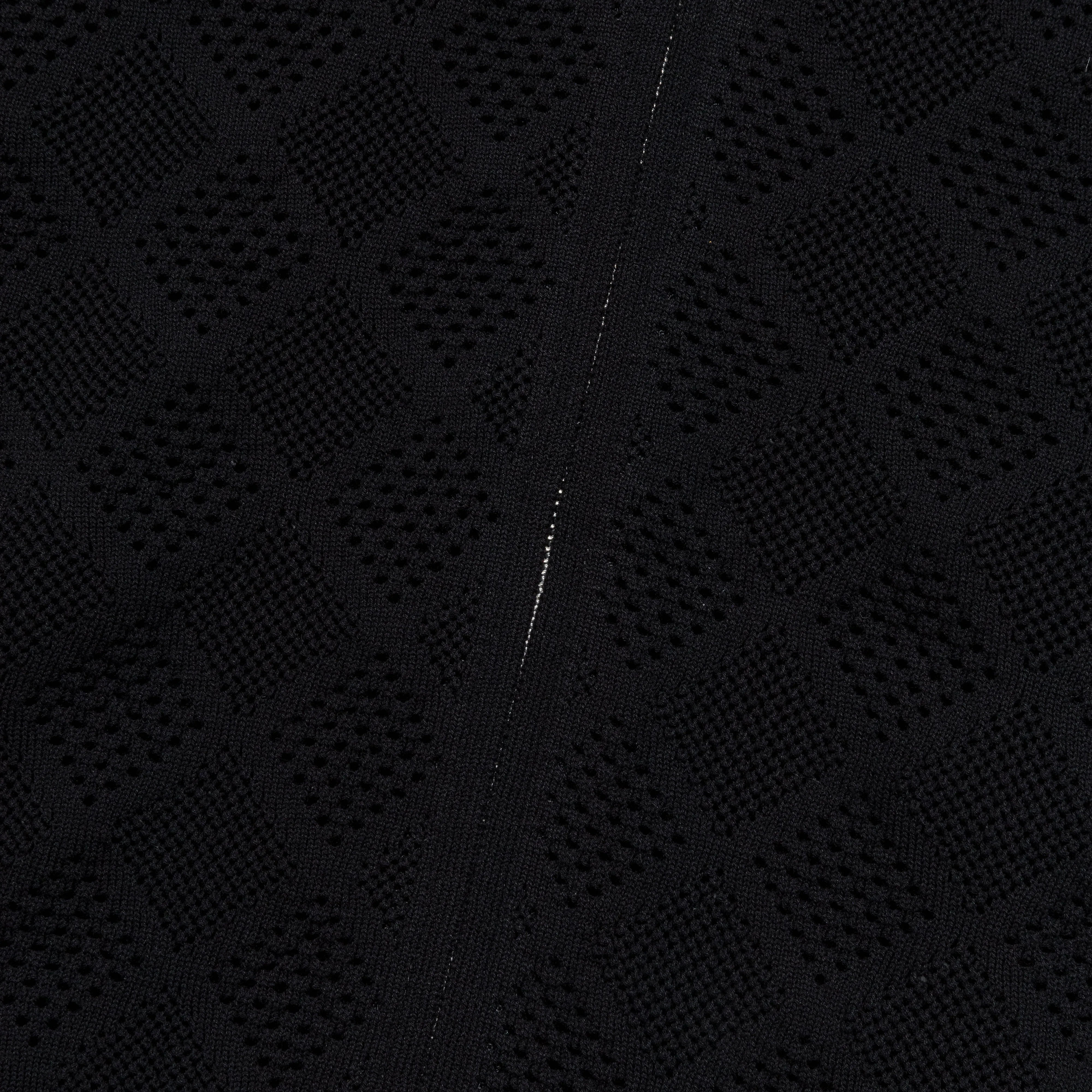 Zip Knit Polo Mesh - Black